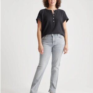 100% Organic Cotton Gauze Roll Sleeve Shirt